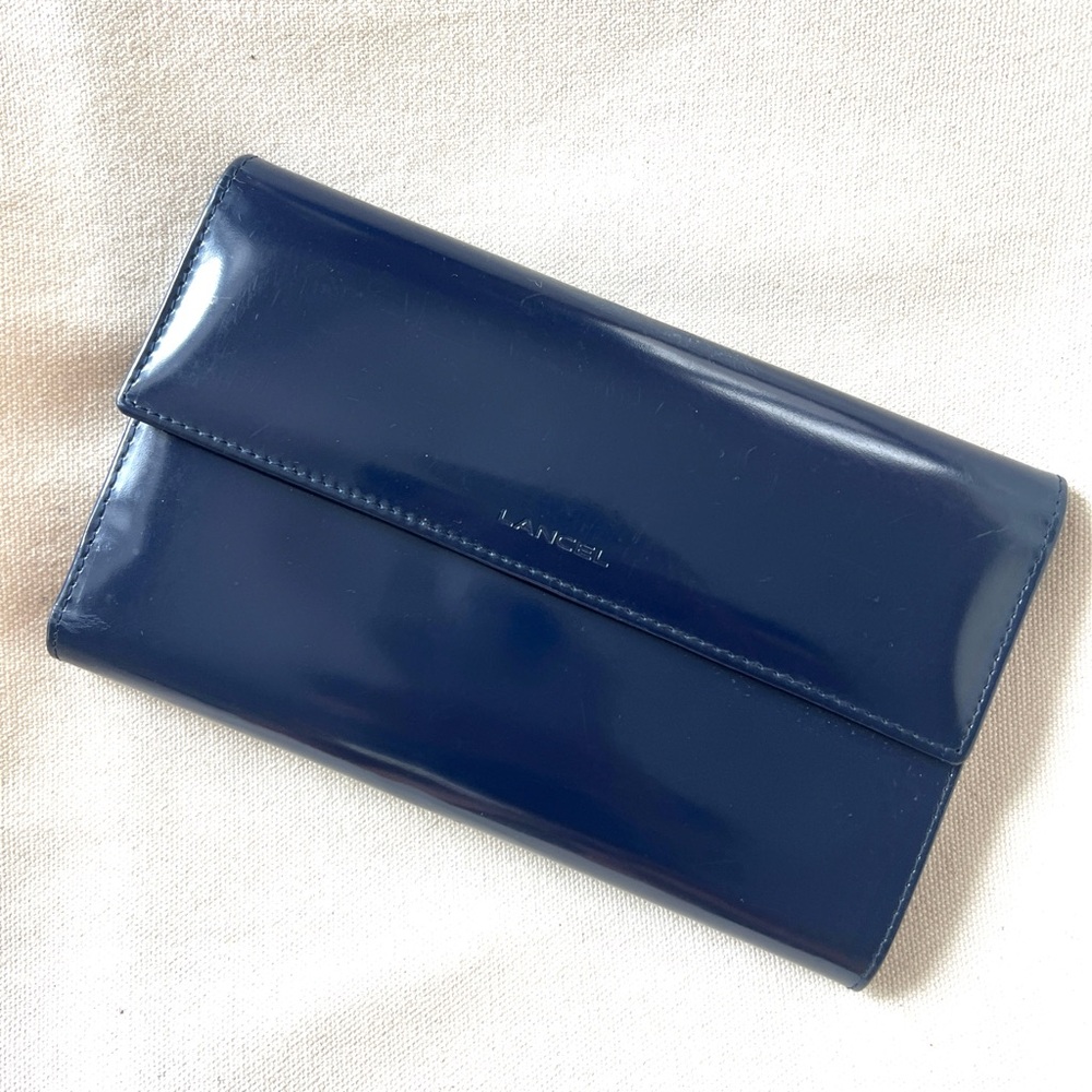 Vintage Lancel Paris Leather Envelope Wallet Navy Blue  #luxury #leathergoods